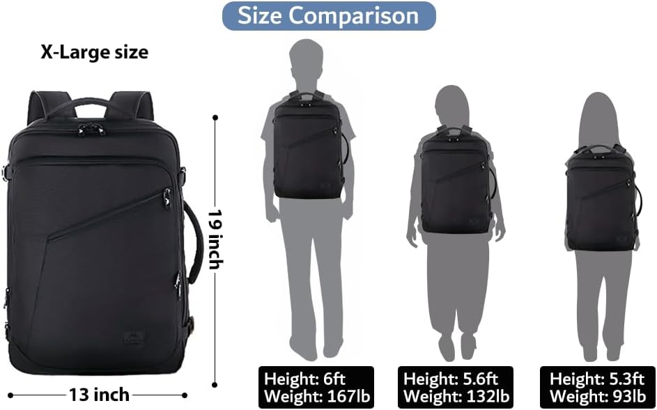 Expandable Cabin Travel Backpack for Men and Women